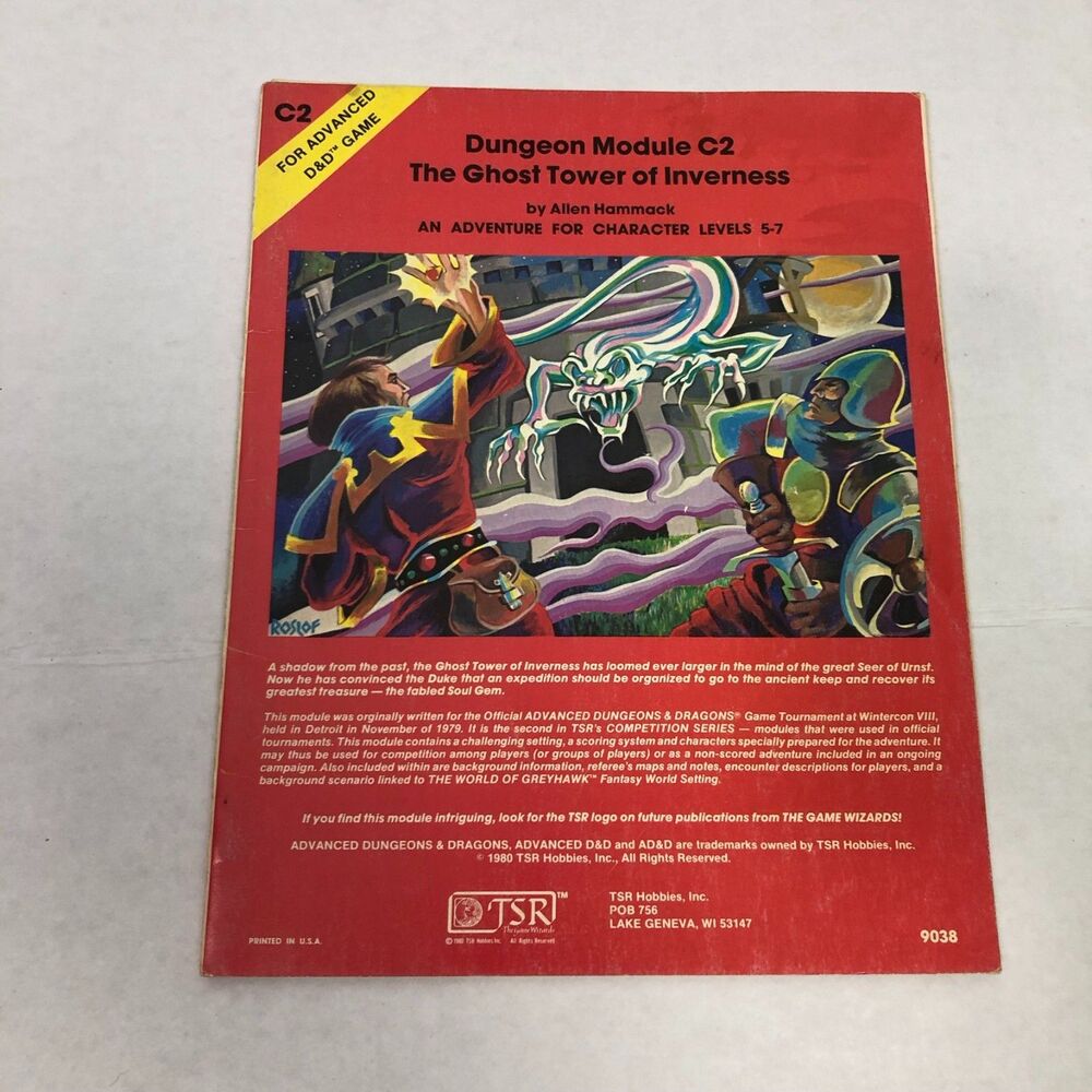 Advanced Dungeons & Dragons Module C2 Ghost Tower of Inverness 1980 TSR Games